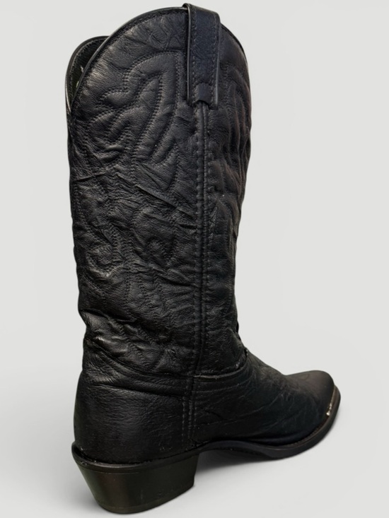 Laredo Black Leather Western Cowboy Boots Sterling Silver Tip Size 10D main image 10